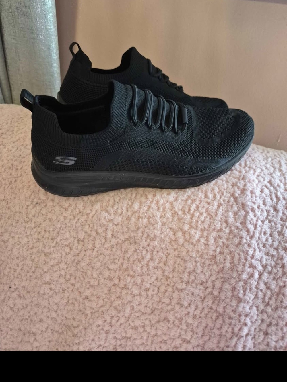 Skechers Women’s Black Knit Slip-On Athletic Sneakers